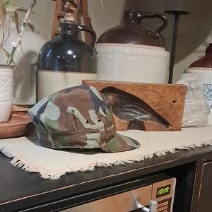 Camouflage Military Field Cap - Green/Brown Camo